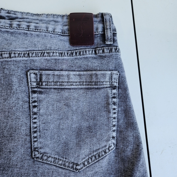 Inherit Clarie Skirt Womens 15/16 Denim Modest Pencil Midi Stretch Gray Black - Picture 10 of 11